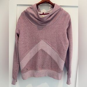 Lolë Frances Pullover Hoodie reddish-purple chevron Sz Small Funnel neck